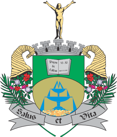 Imagem do brasão do município de Poços de Caldas