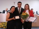 Rozana M. Silva Faro, Ver. Marcos Sansão e a professora homenageada Sra Patrícia Iolanda Gouvea
