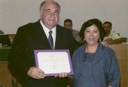 Vereador Álvaro Cagnani e a homenageada Sra Regina Maria dos Santos Alves
