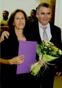 Vereador Rogério Macedo Carrilo e a homenageada Sra Vita Pereira Honório
