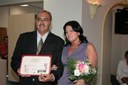 Vereador Waldemar Lemes e sua Homenageada Hélia P. e Silva
