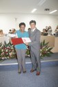 Vereador Joaquim Sebastião Alves e a homenageada Sra Maria Aparecida Ferreira da Silva
