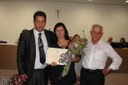 Vereador Aparecido do Nascimento(Urutu) e sua homenageada Sra Romilda Garcia de Oliveira
