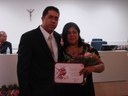 Ver. Flávio H. Faria e sua homenageada Sra Marieta Carneiro dos Santos