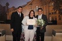 Ver. Flávio Faria, Sra. Rosângela do Lago Pereira, funcionária homenageada e Sr. Jão Deom Pereira