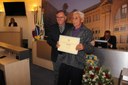 Ver. Valdir Sementile, homenageado Sr. João Miguel
