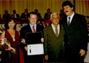 Vereadores Luis Carlos e Renato Matovani e o homenageado Sr. José Carlos Polli
