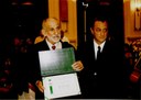 Vereador Marcos Antônio Matavelli e o homenageado Sr. Pedro de Souza Nogueira
