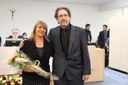 Ver. Rogério de S. Andrade e a musicista Silvana Cavini dos Reis