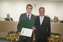 Vereador Paulo Eustáquio de Souza e seu homenageado Sr. Carlos Eduardo Galhardi de Tomaso