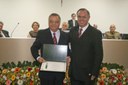 Vereador Valdir Sementile e seu homenageado Sr. Antônio Carlos da Silva