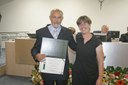 Vereadora Mª Cecília F. Opípari e seu homenageado Sr. João Alves da Silva