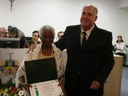 Vereador Álvaro A. Cagnani e sua Homenageada Sra. Orlanda C. Silva
