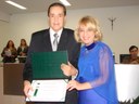 Vereadora Regina M. Cioffi e seu Homenageado Sr. Dino Soares A. Filho
