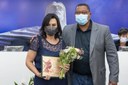 Ver. Wilson Rodrigues e sua homenageada Andreia Aparecida de Assis Souza