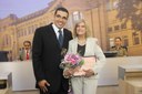 Vereador Marcos Tadeu S. Sansão e a homenageada Sra. Elizabeth Hering

