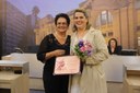 Vereadora Maria José Scassiotti e a homenageada Sra. Cristiane Fonseca Freitas
