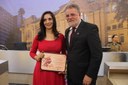 Vereador Paulo Tadeu Silva D'Arcadia e a homenageada Sra. Ana Clara Nono
