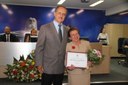 Ver. Jonei Eiras e a homenageada Maria Apda Incrocci Bernardini
