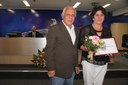 Ver. Luis Carlos Pena e Silva e a homenageada Mª Durvalina Cardoso Della Testa
