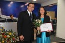 Ver. Marcos Sansão e a homenageada Maria Luzia Marques
