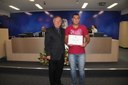 Ver. Valdir Sementile e o representante da homenageada Elza Helena de Morais
