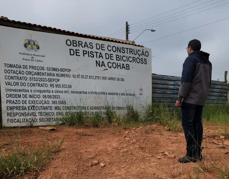 Marcos Sansão cobra respostas sobre atraso na obra da pista de BMX